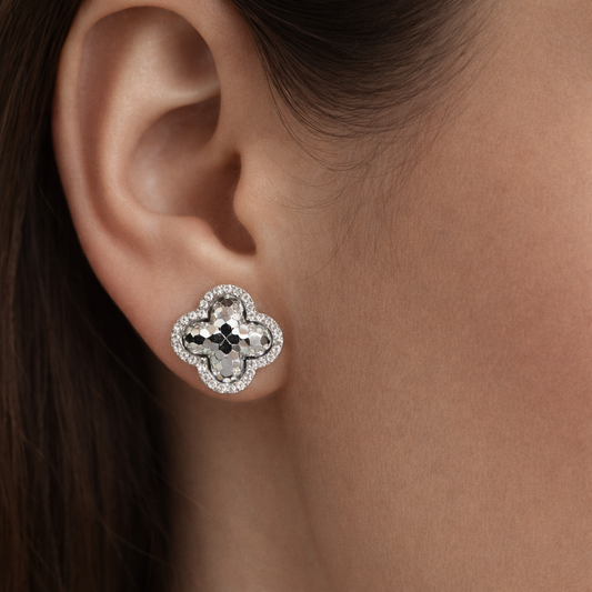 Geometric Mosaic Quatrefoil Earrings