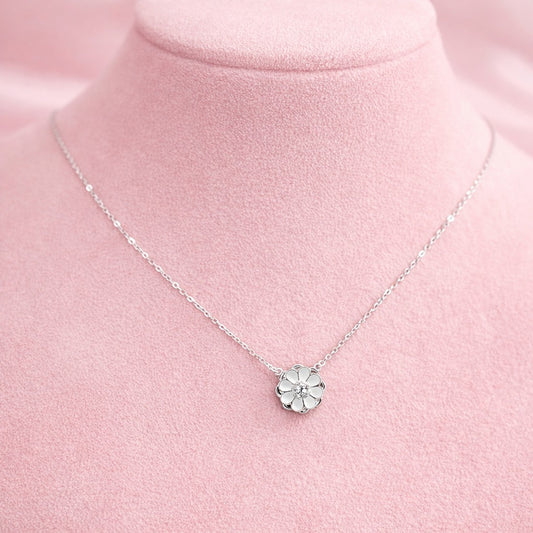 Classic Floral Charm Pendant in 925 Sterling Silver