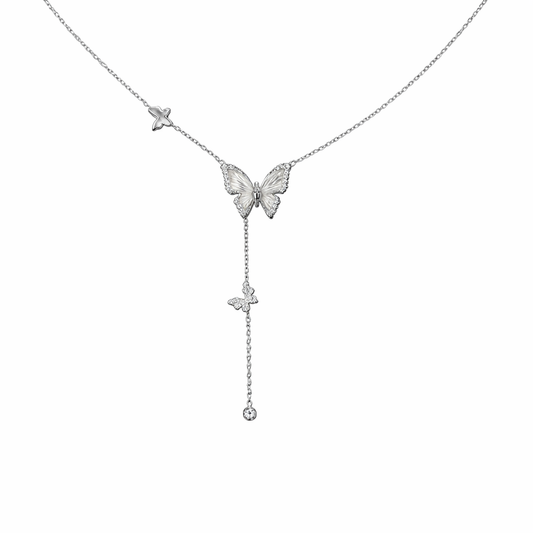 Ethereal Butterfly Cascade Y-Necklace