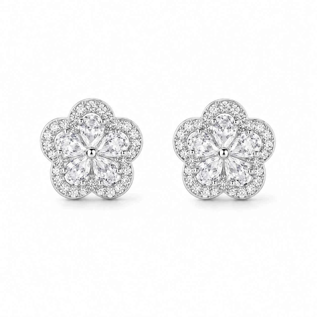 Blooming Petal Floral Stud Earrings