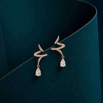Rose Gold Twist Drop Earrings