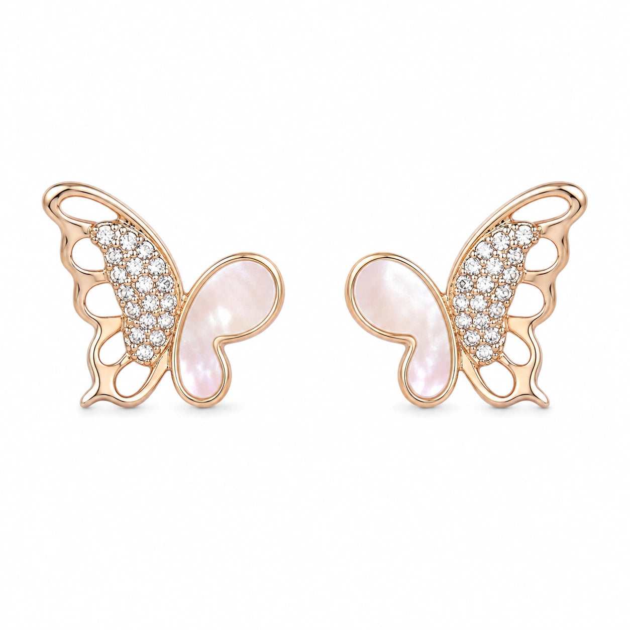 Blush Flutter Butterfly Stud Earrings
