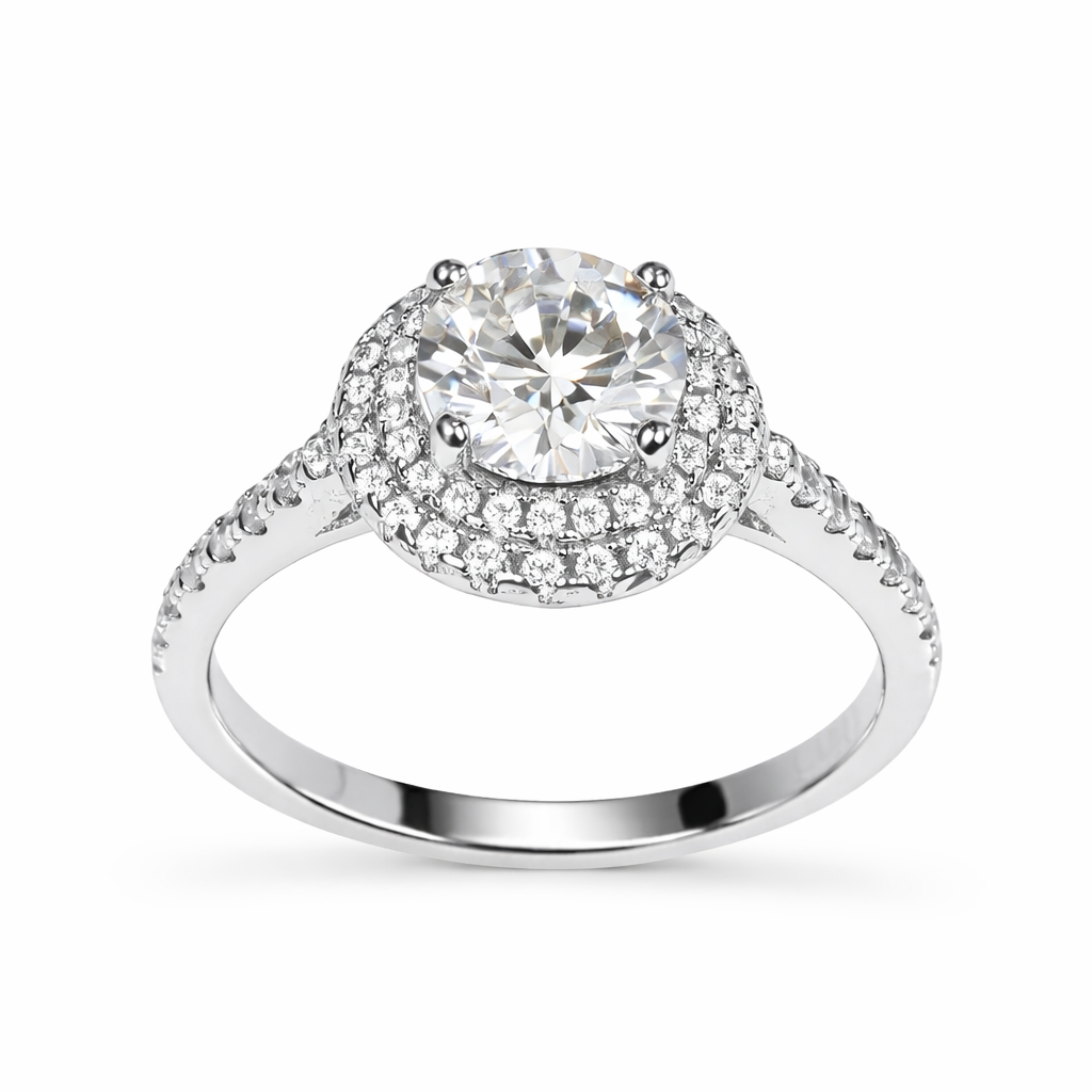 Eterna Shine Solitaire Halo Ring