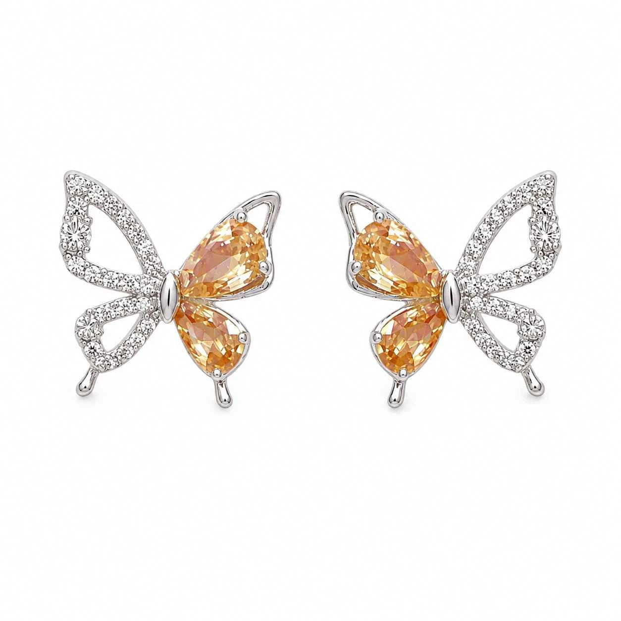 Golden Butterfly Stud Earrings