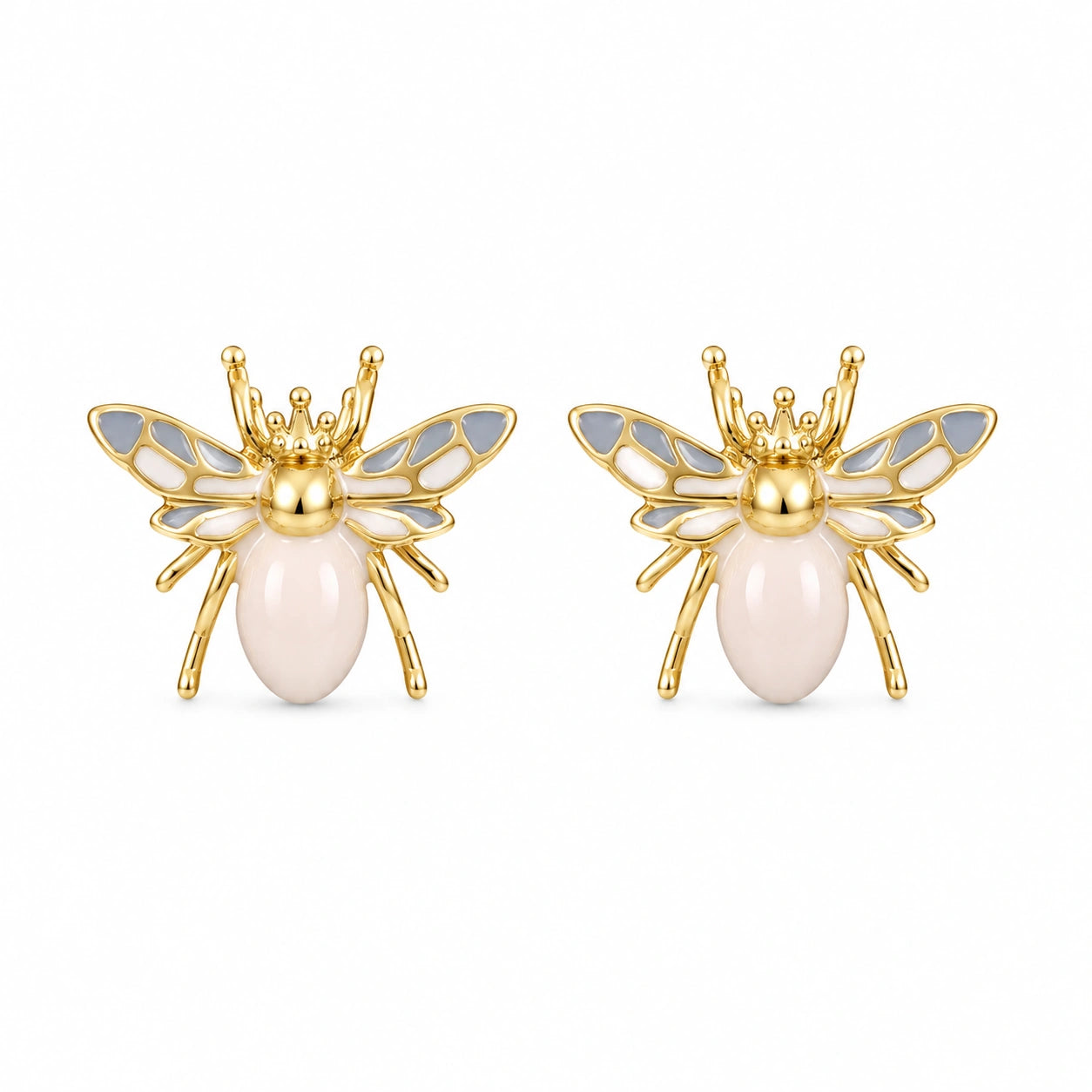 Pastel Enamel Bee Stud Earrings