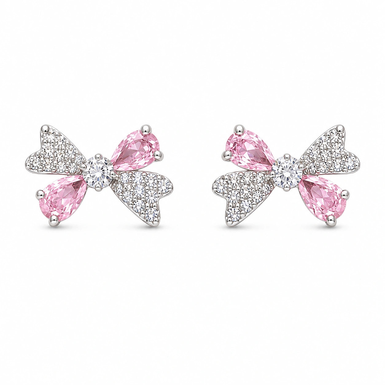 Pink Ribbon Spark Stud Earrings
