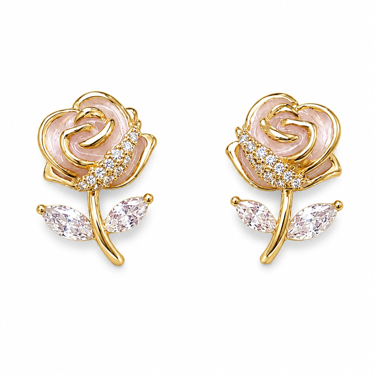 Rose Blossom Stud Earrings