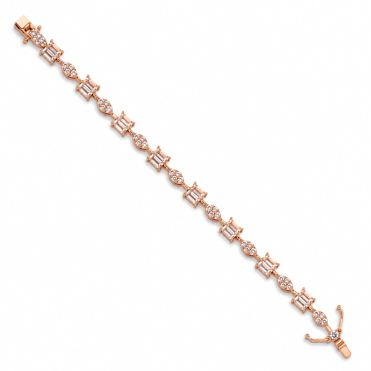 Rosegold Emerald Link Bracelet