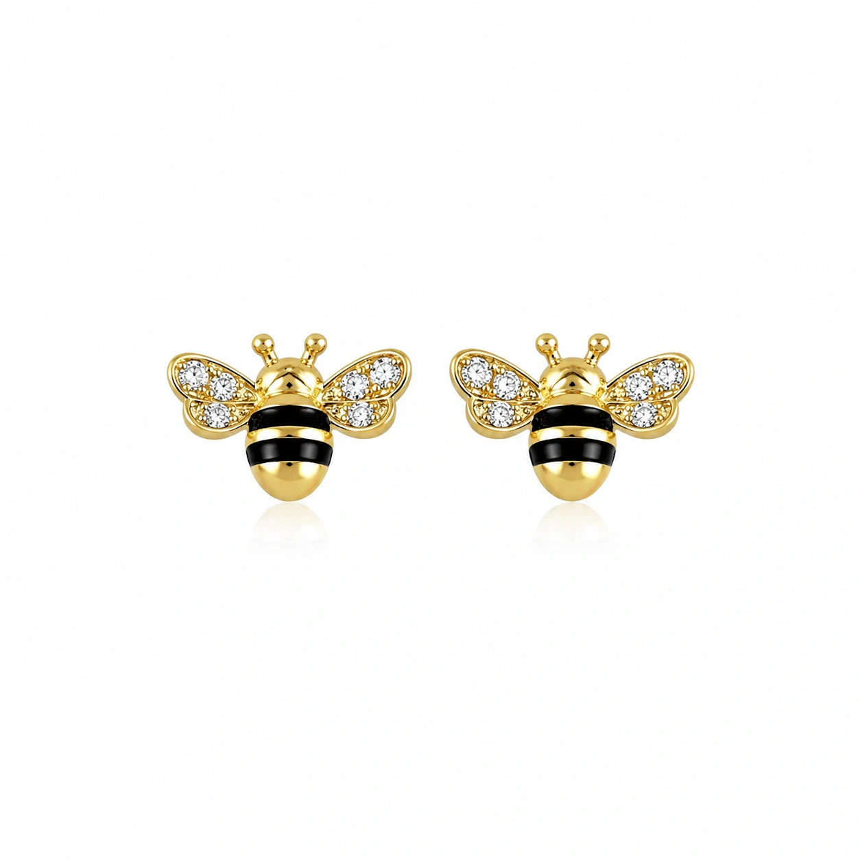 Silver Bee Stud Earrings