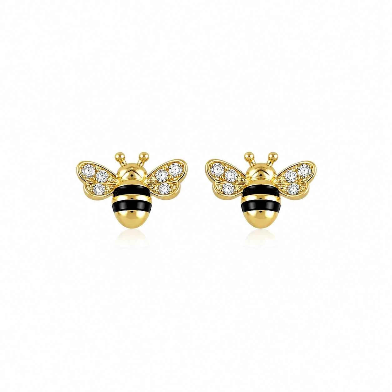 Silver Bee Stud Earrings