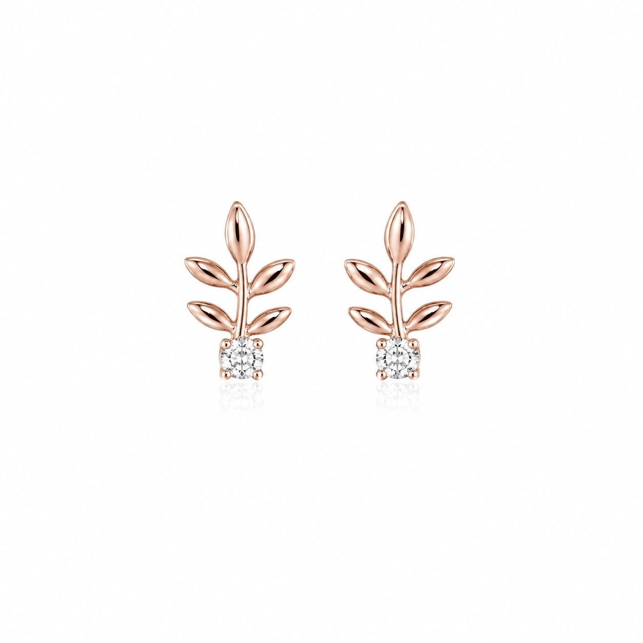 Silver Leaf Stud Earrings