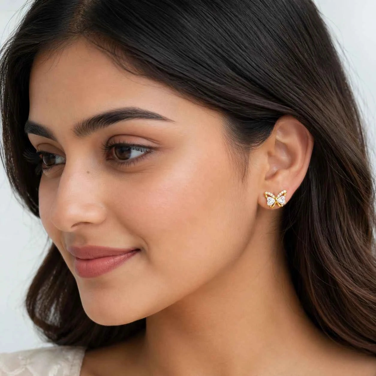 Golden Butterfly Studs