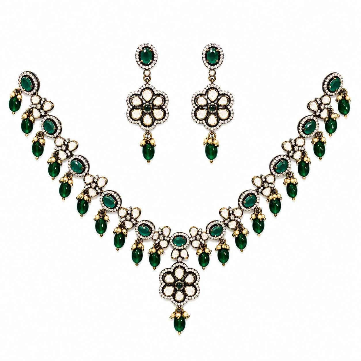 Victorian Emerald Grace Necklace Set