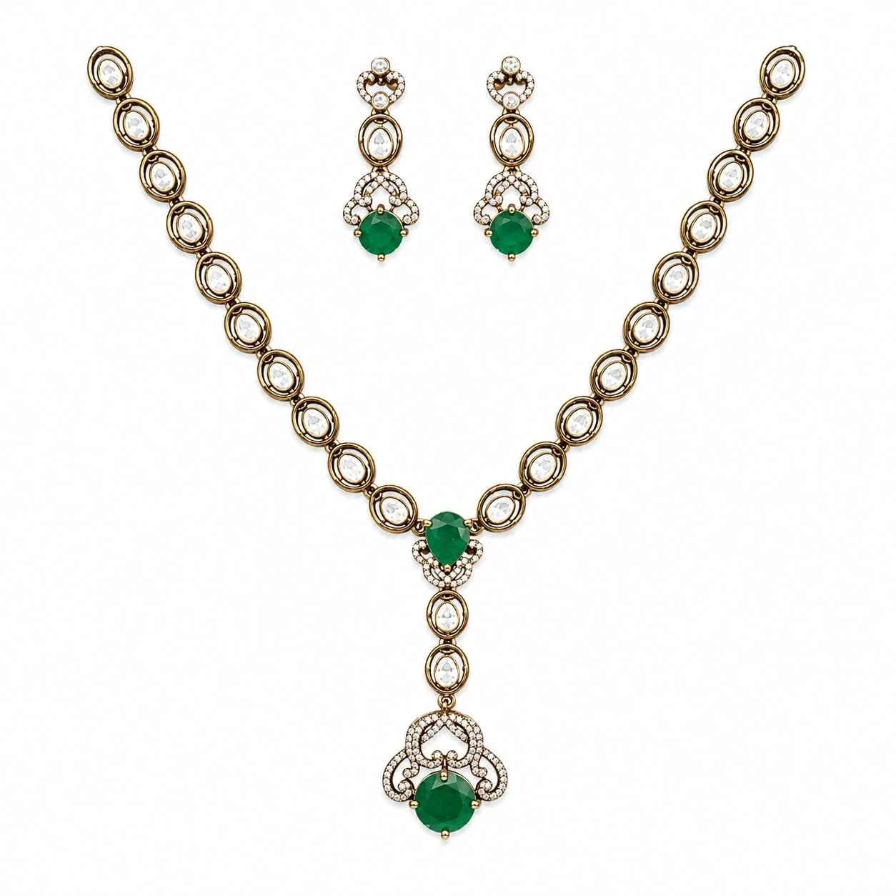 Victorian Emerald Necklace Set