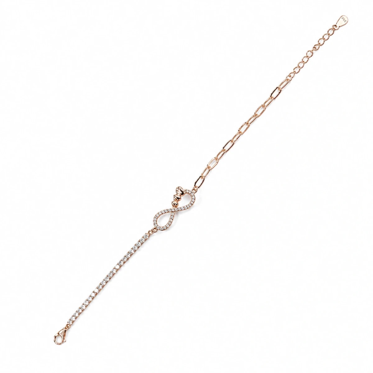 Celestial Infinity Rose Gold Plated Sterling Silver Bracelet - Silvorn India