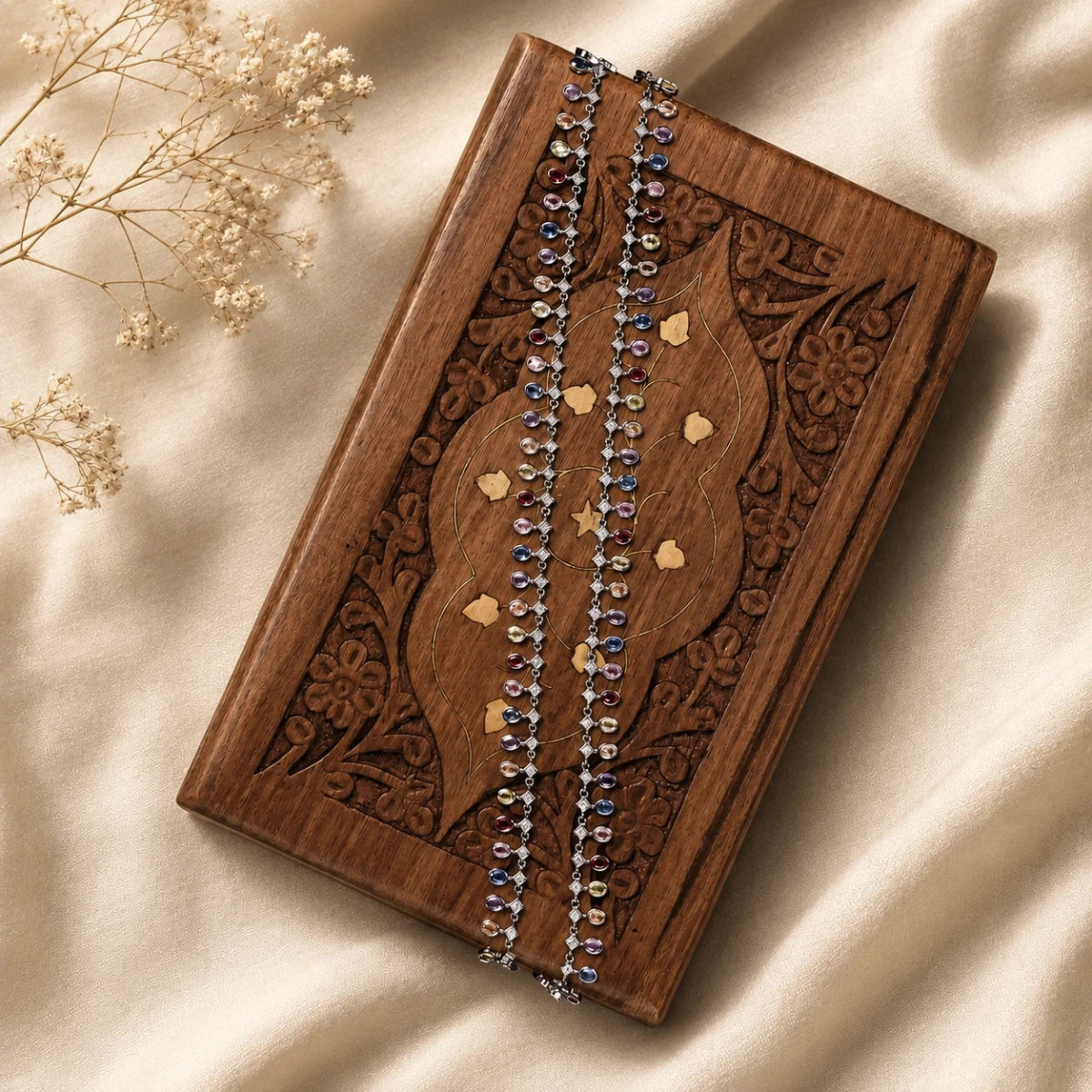 Diamond Multi Color Oval Shaped Anklet - Silvorn India