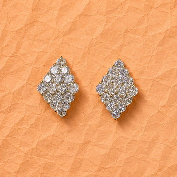Diamond - Shaped Cubic Zirconia Studs | 925 Sterling Silver - Silvorn India
