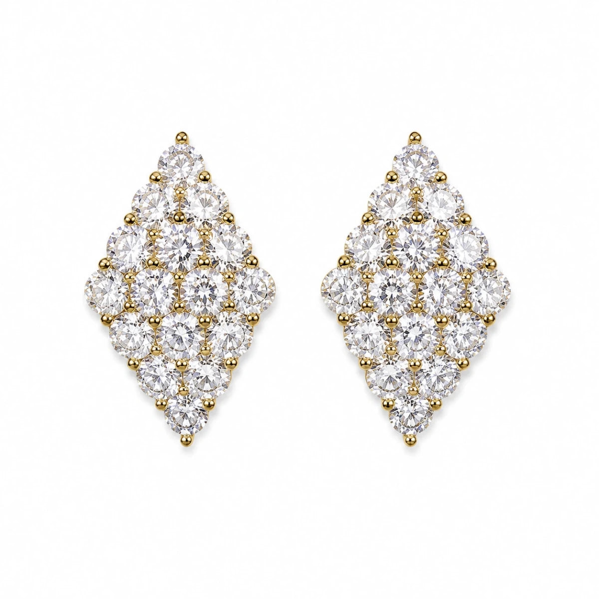 Diamond - Shaped Cubic Zirconia Studs | 925 Sterling Silver - Silvorn India