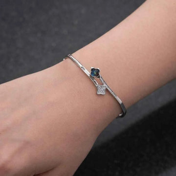 Dual Floral Accent Sterling Cuff Bracelet for Women