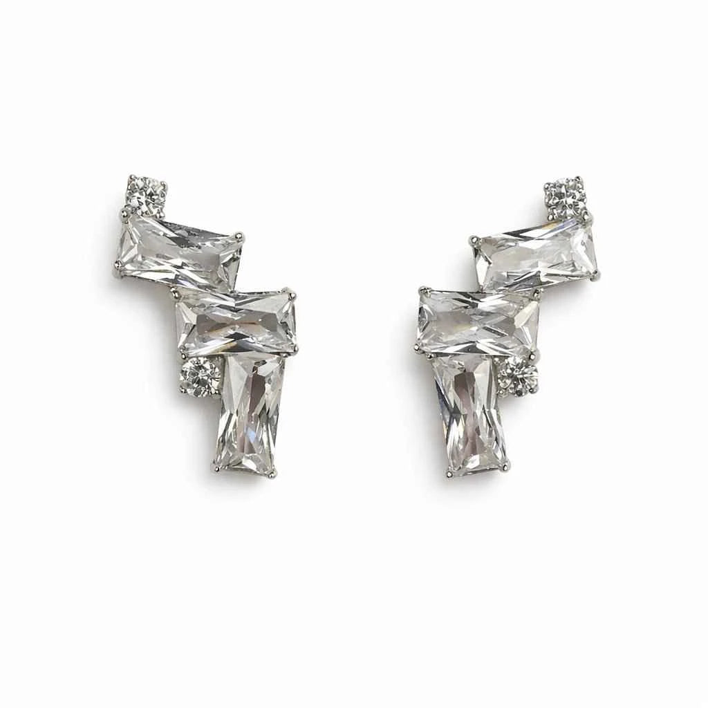 Geometric Cascade Baguette Studs
