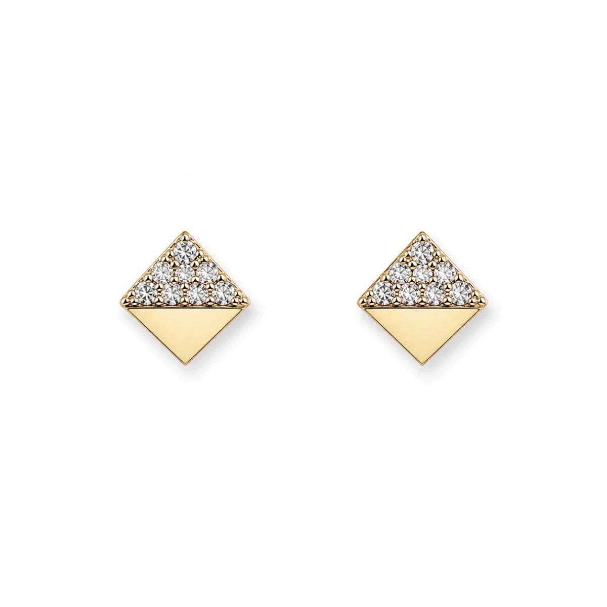 Geometric Crystal Pyramid Studs - Silvorn India