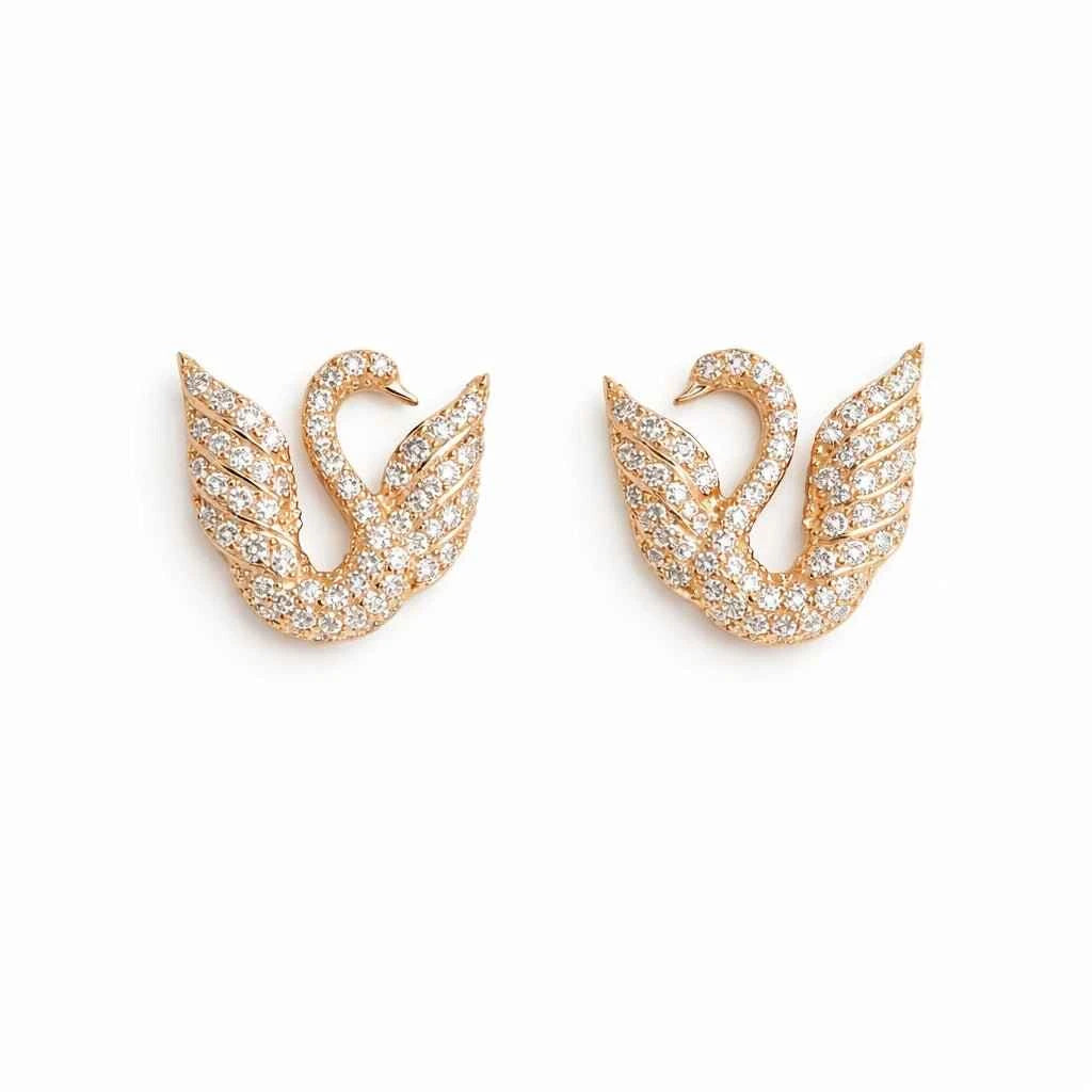 Graceful Majestic Swan Zirconia Studs