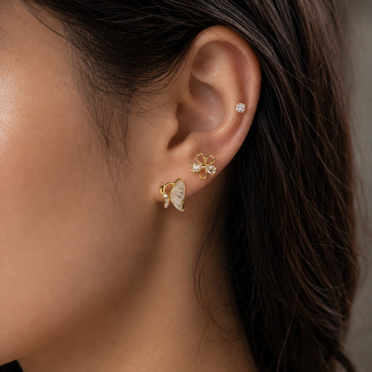 Elegant Floral & Butterfly Studs