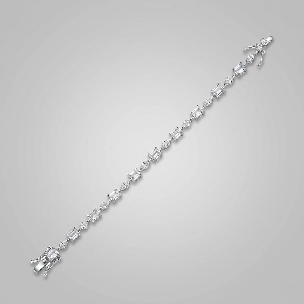 Oval Crystal Tennis Bracelet for Women - Silvorn India