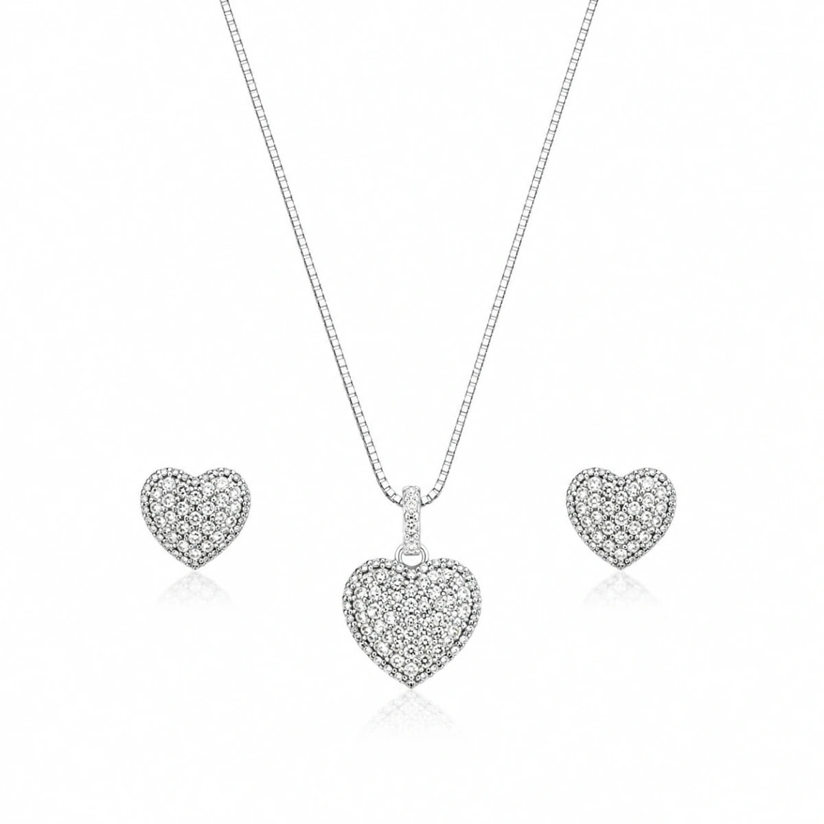 Romantic Heart Crystal Pendant Set for Women - Silvorn India