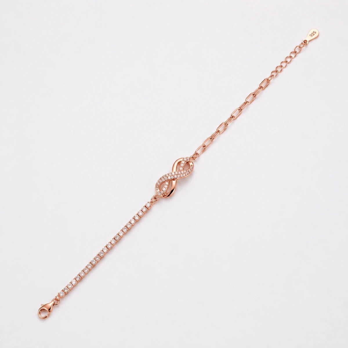 Rose Gold Infinity Luxe Bracelet - Silvorn India