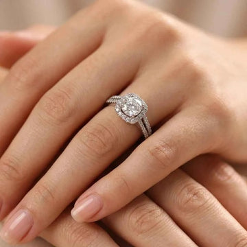 Split-Shank Zirconia Silver Ring