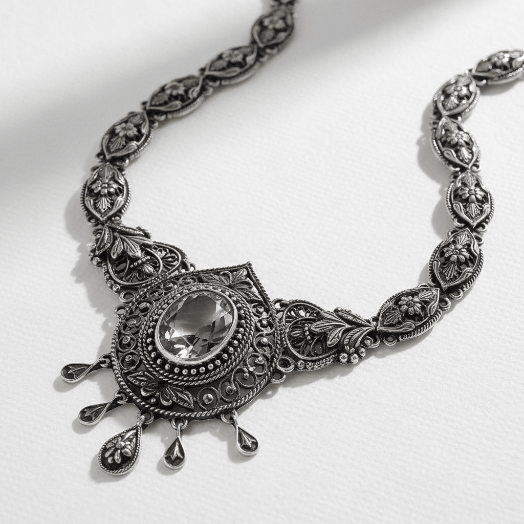 Indo-Western Fusion: How to Pair Antique Silver Necklaces with Modern Workwear - 925 Silver Jewelery