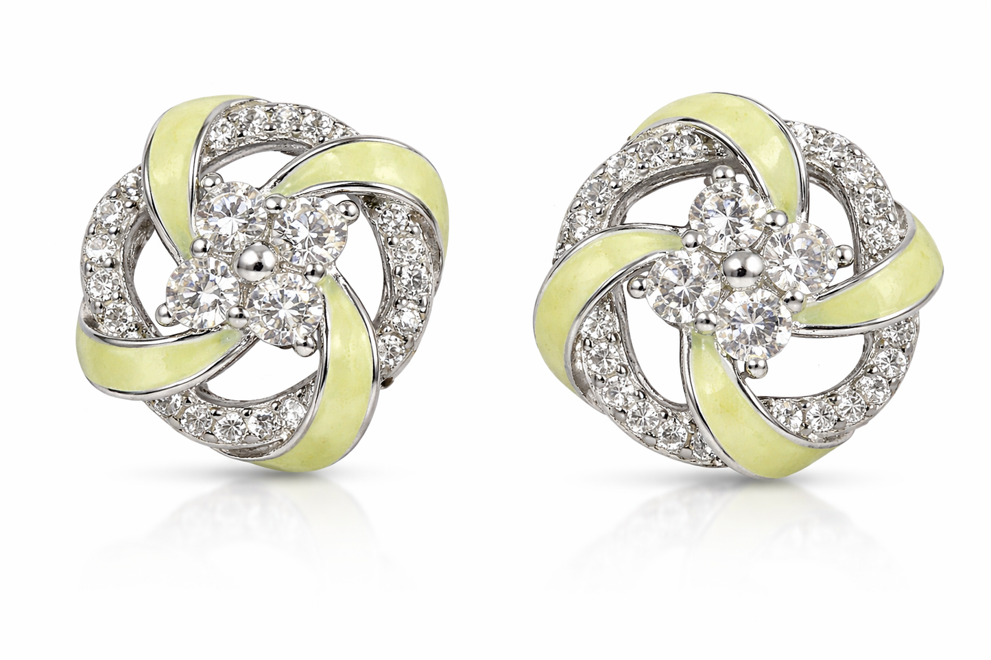 Mint Swirl Pinwheel Studs