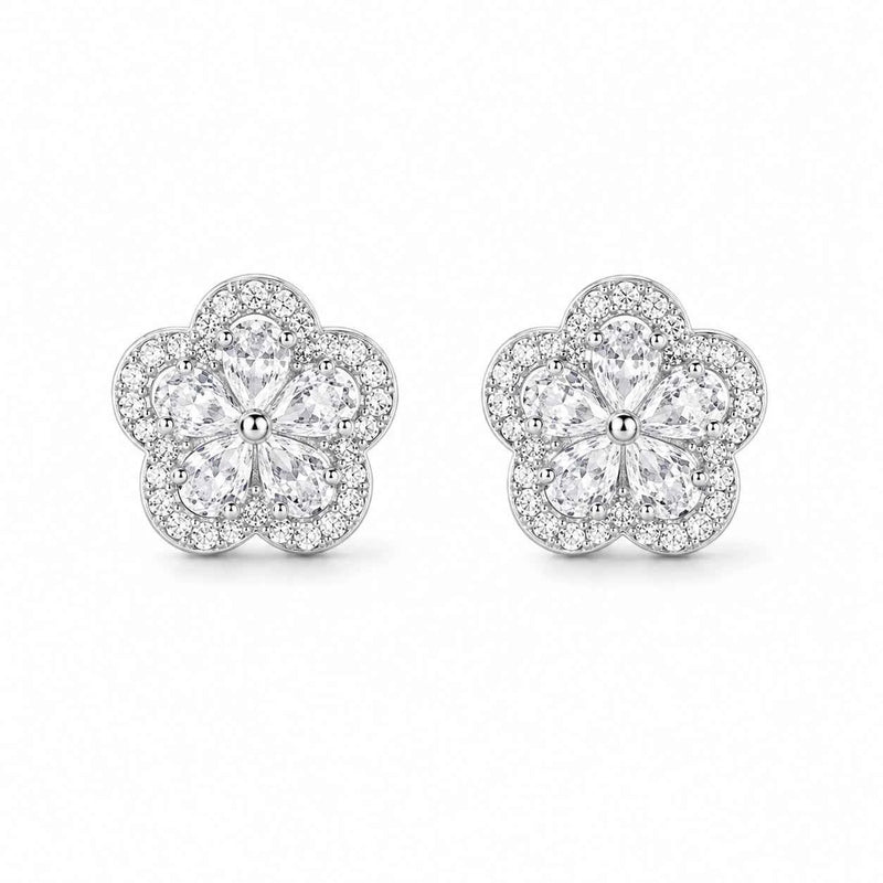 Blooming Petal Floral Stud Earrings