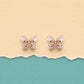 Blush Bow Butterfly Stud Earrings