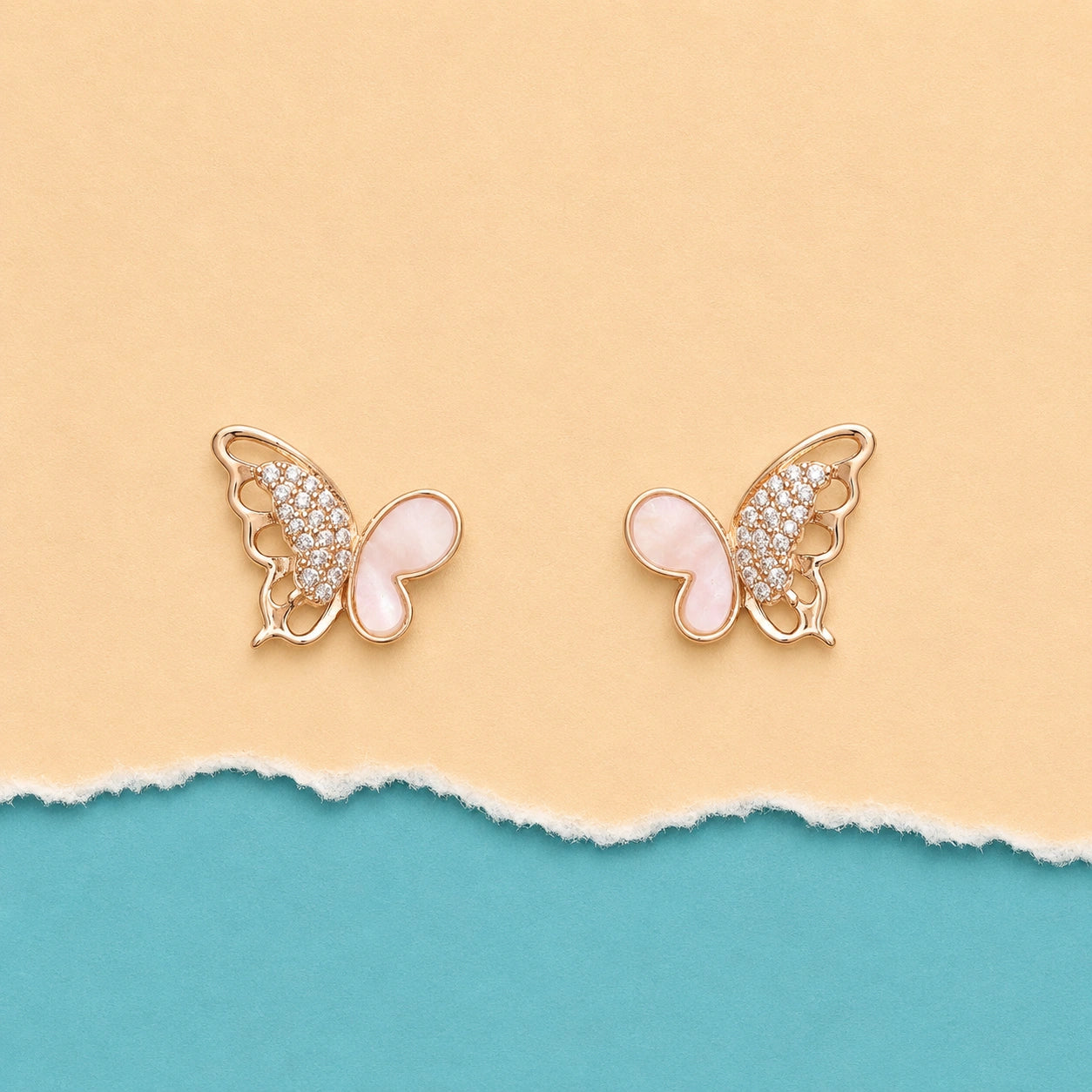 Blush Flutter Butterfly Stud Earrings