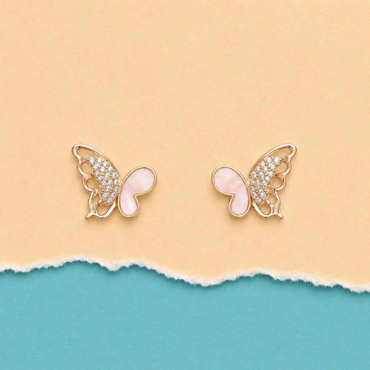 Blush Flutter Butterfly Stud Earrings