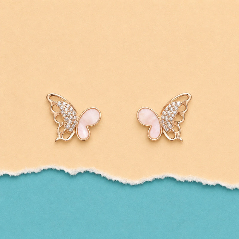 Blush Flutter Butterfly Stud Earrings