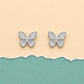 Butterfly Baguette Stud Earrings