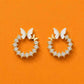 Butterfly Bloom Circle Stud Earrings