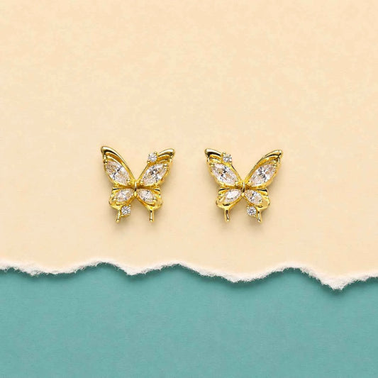 Butterfly Cubic Zirconia Stud Earrings