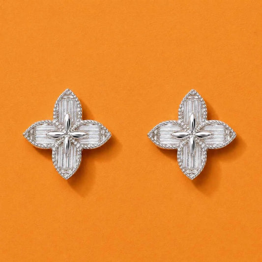 Celestia Baguette Bloom Stud Earrings