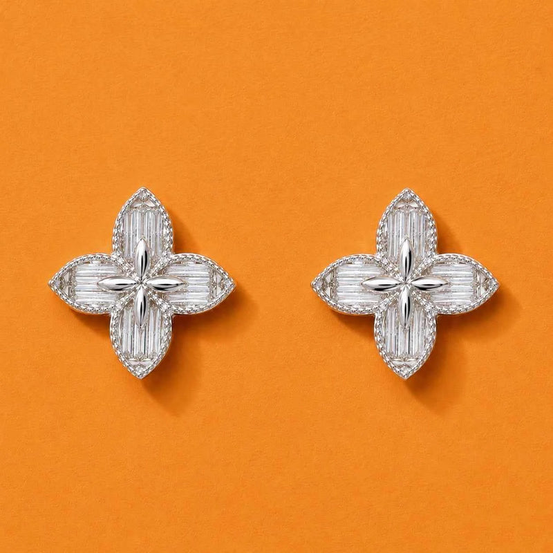 Celestia Baguette Bloom Stud Earrings