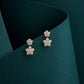Crystal Blossom Drop Stud Earrings