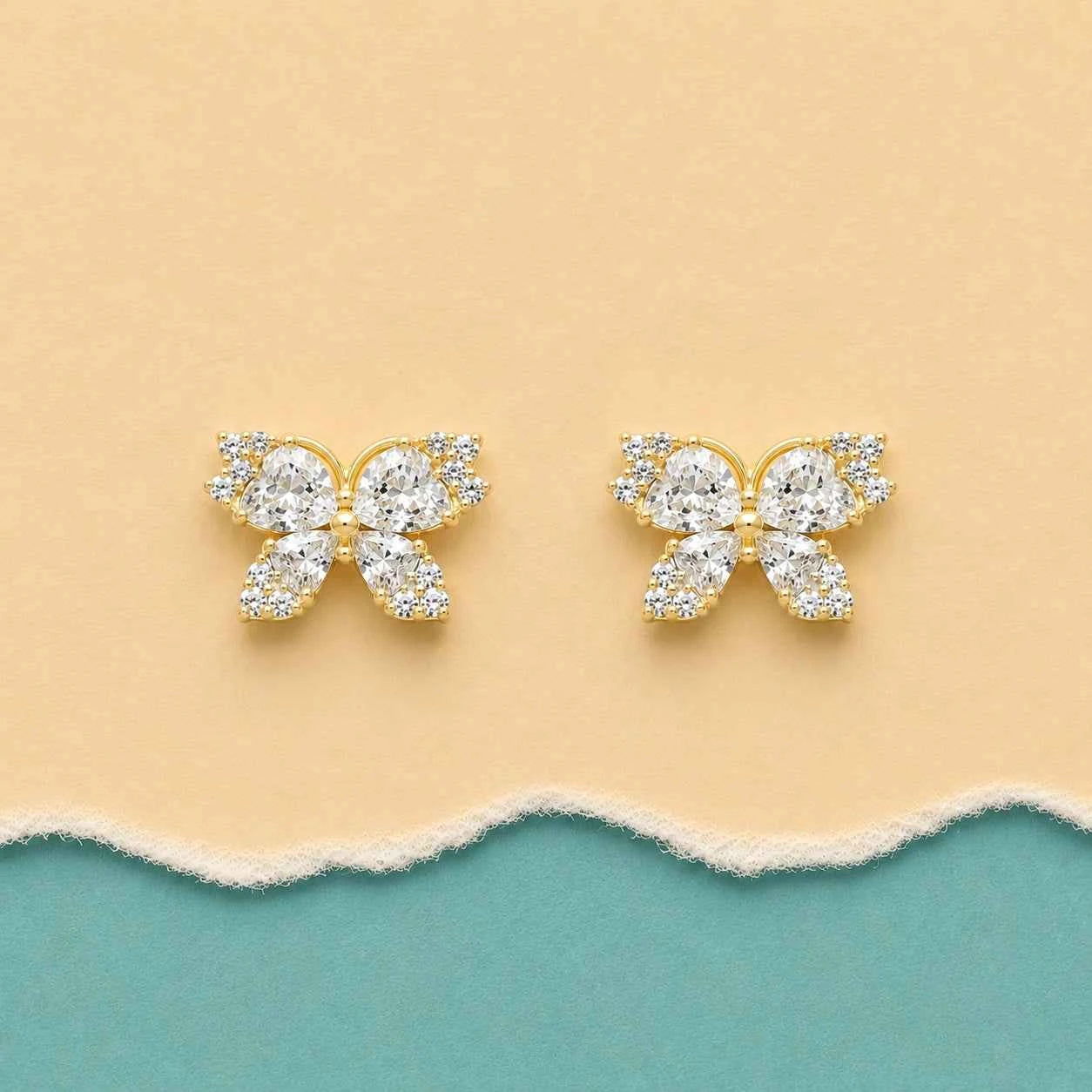 Crystal Butterfly Stud Earrings