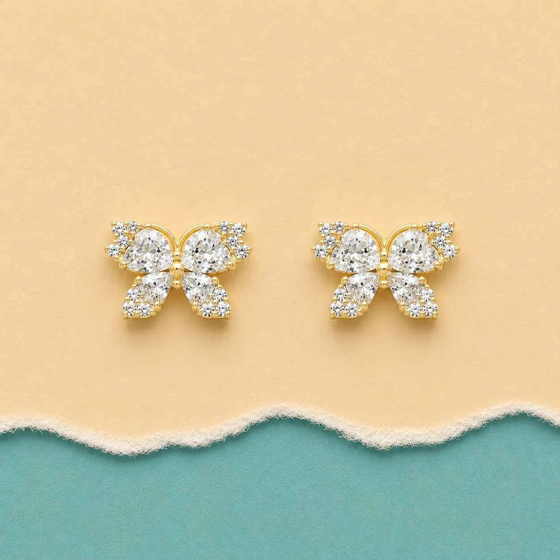Crystal Butterfly Stud Earrings