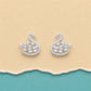 Elegant Crystal Swan Stud Earrings