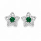 Emerald Green Star Stud - 925 Silver Jewelery