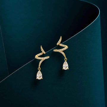 Gold Twist Crystal Drop