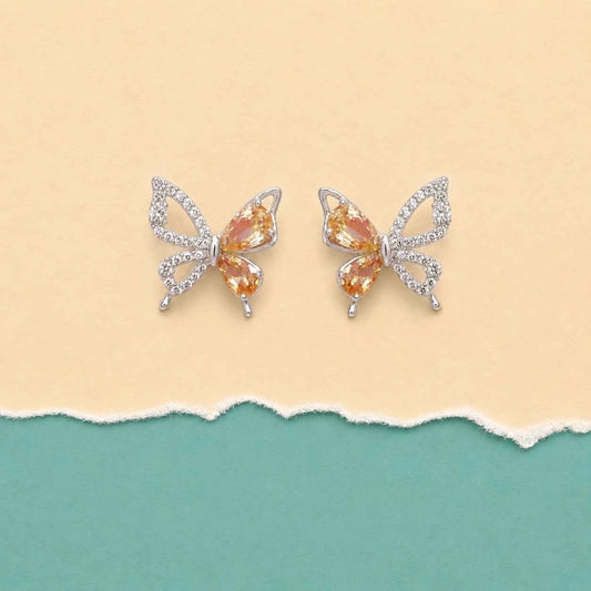 Golden Butterfly Stud Earrings